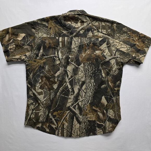 Woolrich Shirt Mens Large Camo Realtree Hardwoods Short Sleeve Outdoor Hunting - Picture 8 of 10